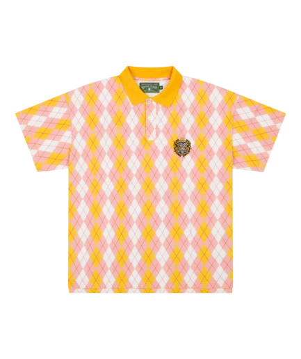 Intarsia Zebra Crest Polo Pink