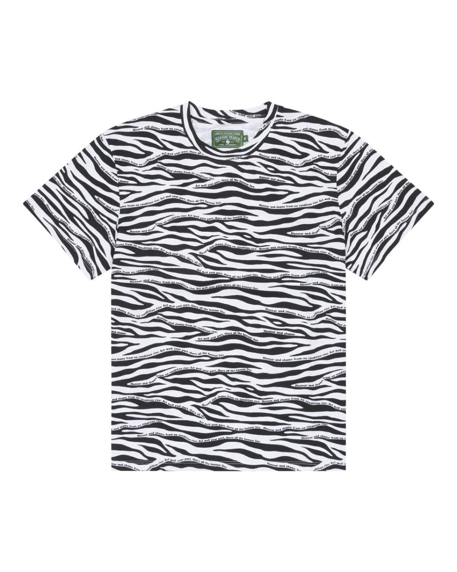 Zebra Poem Camo Tee White