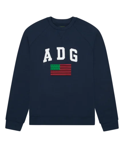 ADG Pan African American Flag Crewneck Blue