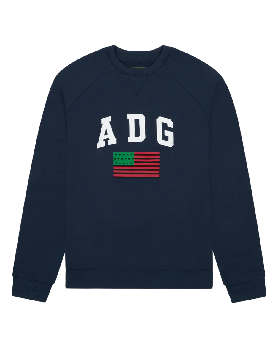 ADG Pan African American Flag Crewneck Blue