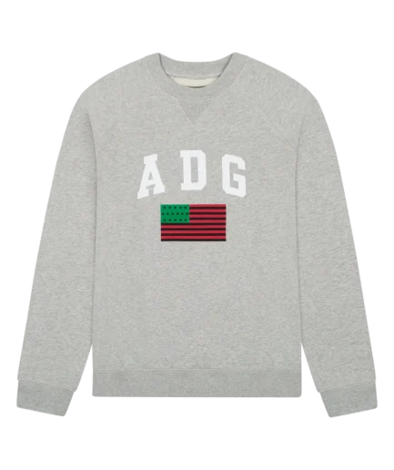 ADG Pan African American Flag Crewneck Grey