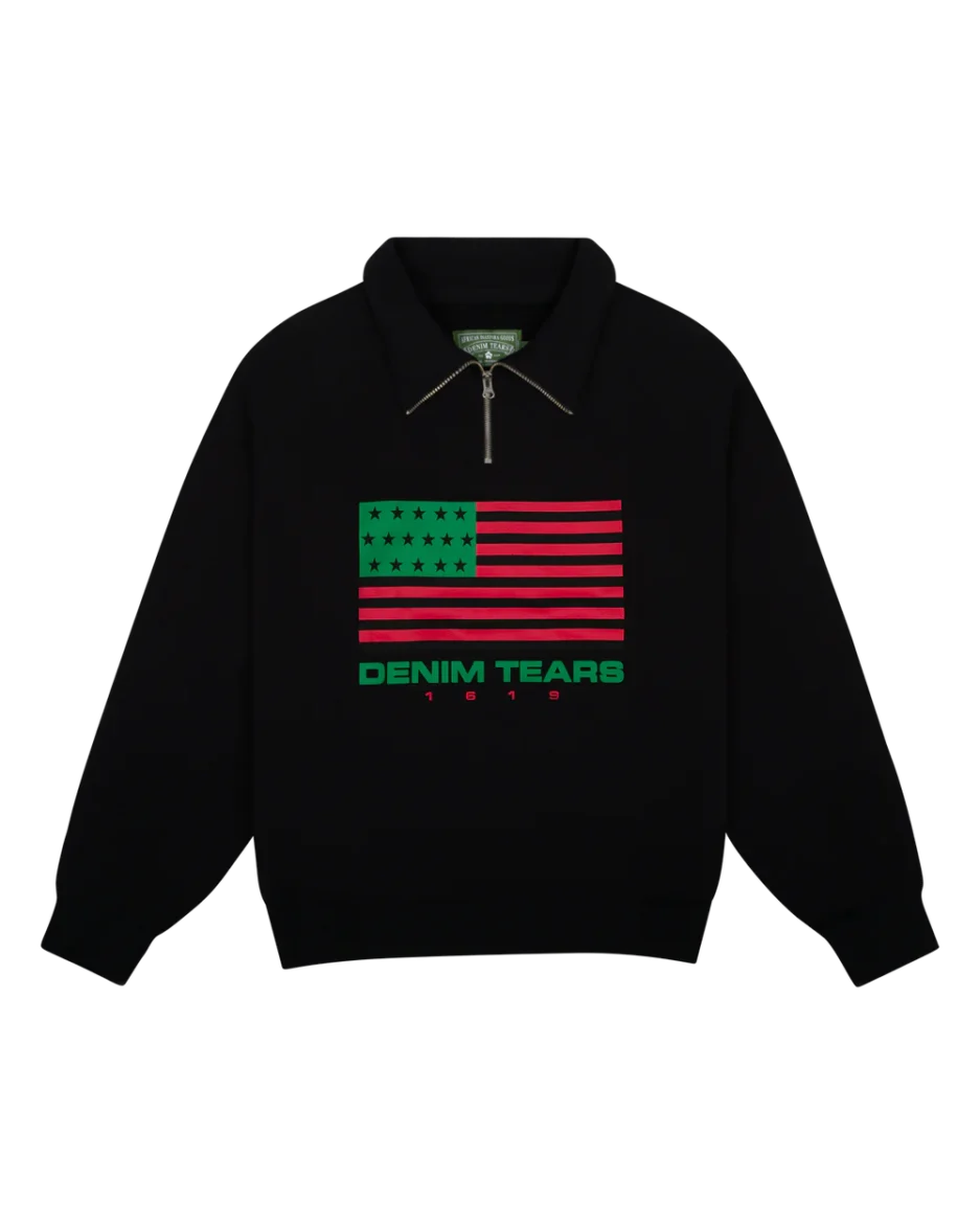 ADG Pan African American Flag Half Zip Black