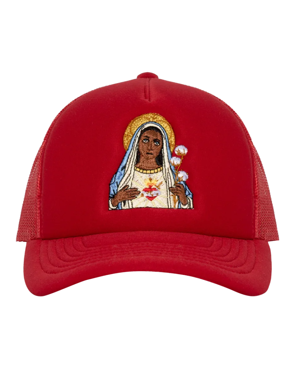 Black Madonna Red Trucker Hat