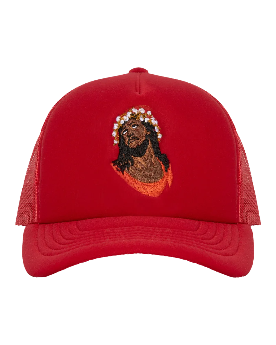 Crown Made of Cotton Red Trucker Hat